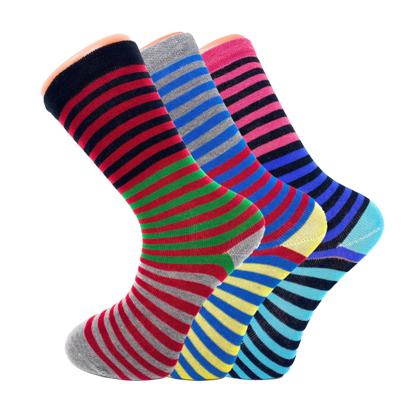 Novelty Colorful Funny Cotton Crew Dress Socks 3 Pairs