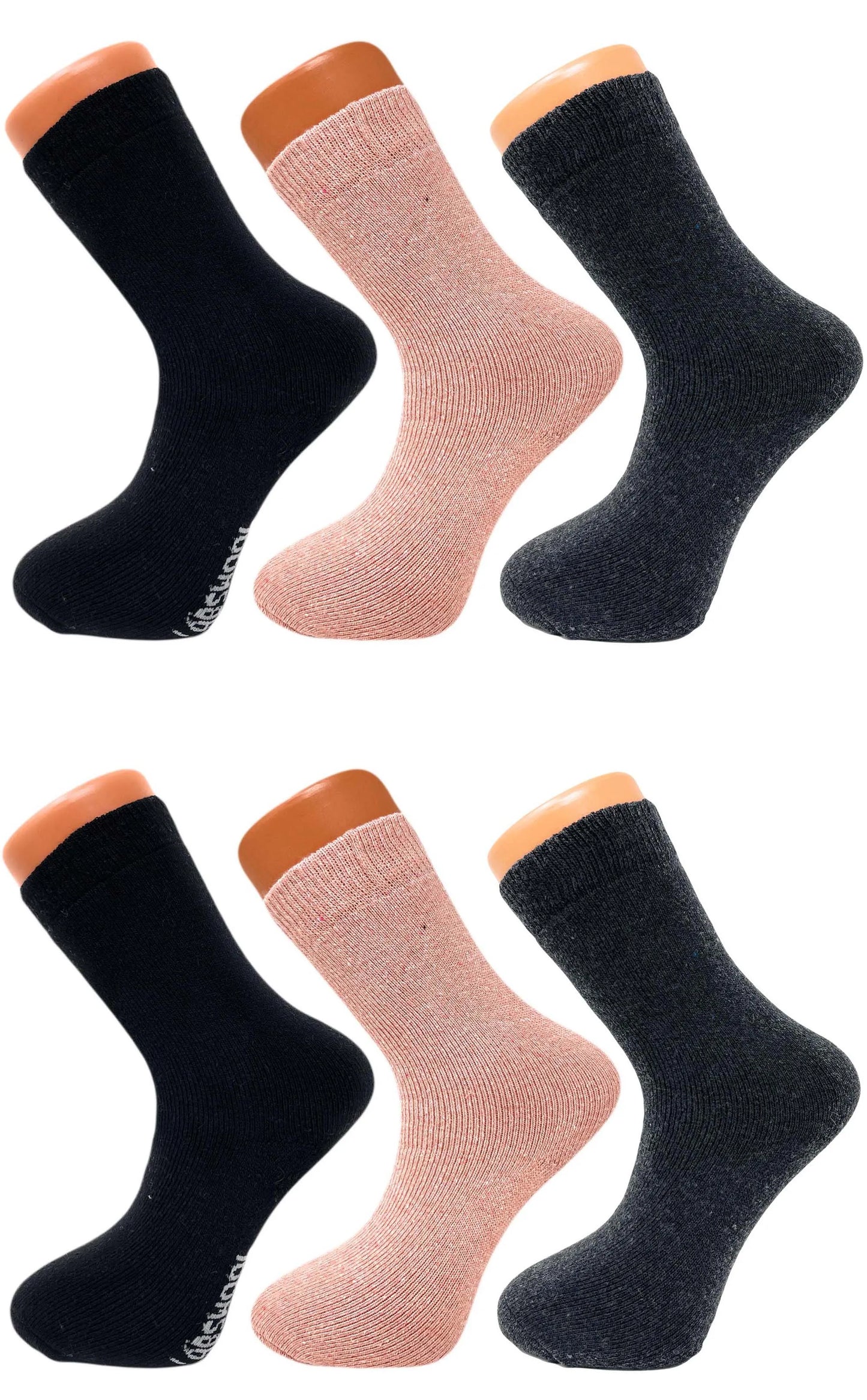 Thermal Socks for Women Lambs Wool Winter Socks 6 Pairs Size 5-7