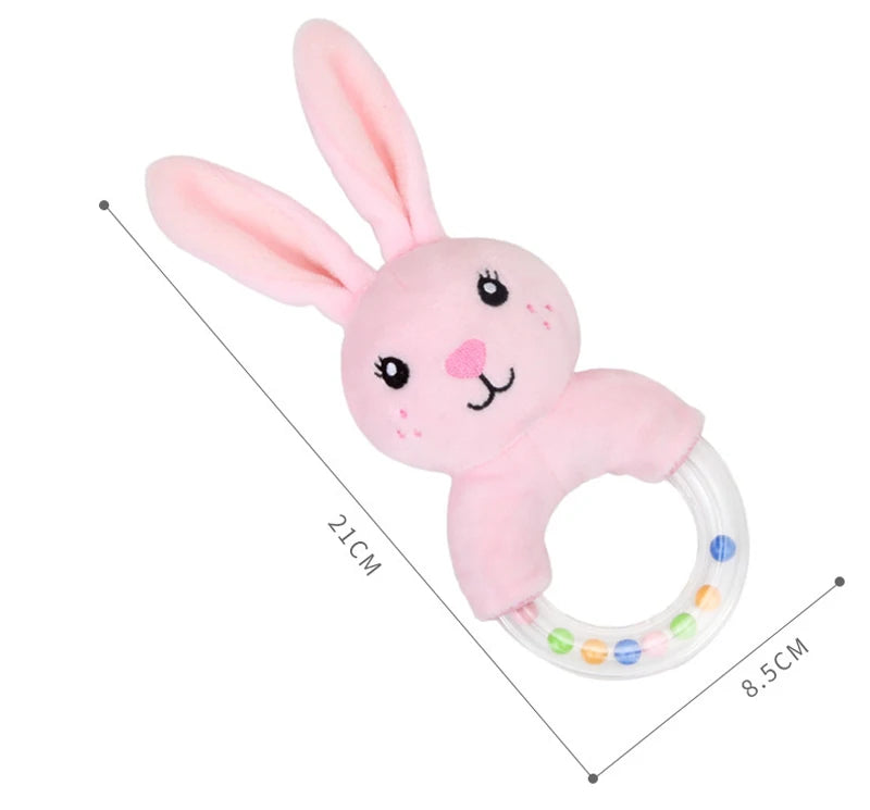 Cute Baby Rattle Toys Elephant Plush Infant Cartoon Bed Toys for Newborn 0-24 Months Educational Toy Bear Hand Ring Bell Teether