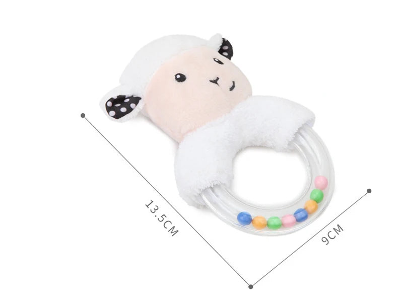 Cute Baby Rattle Toys Elephant Plush Infant Cartoon Bed Toys for Newborn 0-24 Months Educational Toy Bear Hand Ring Bell Teether