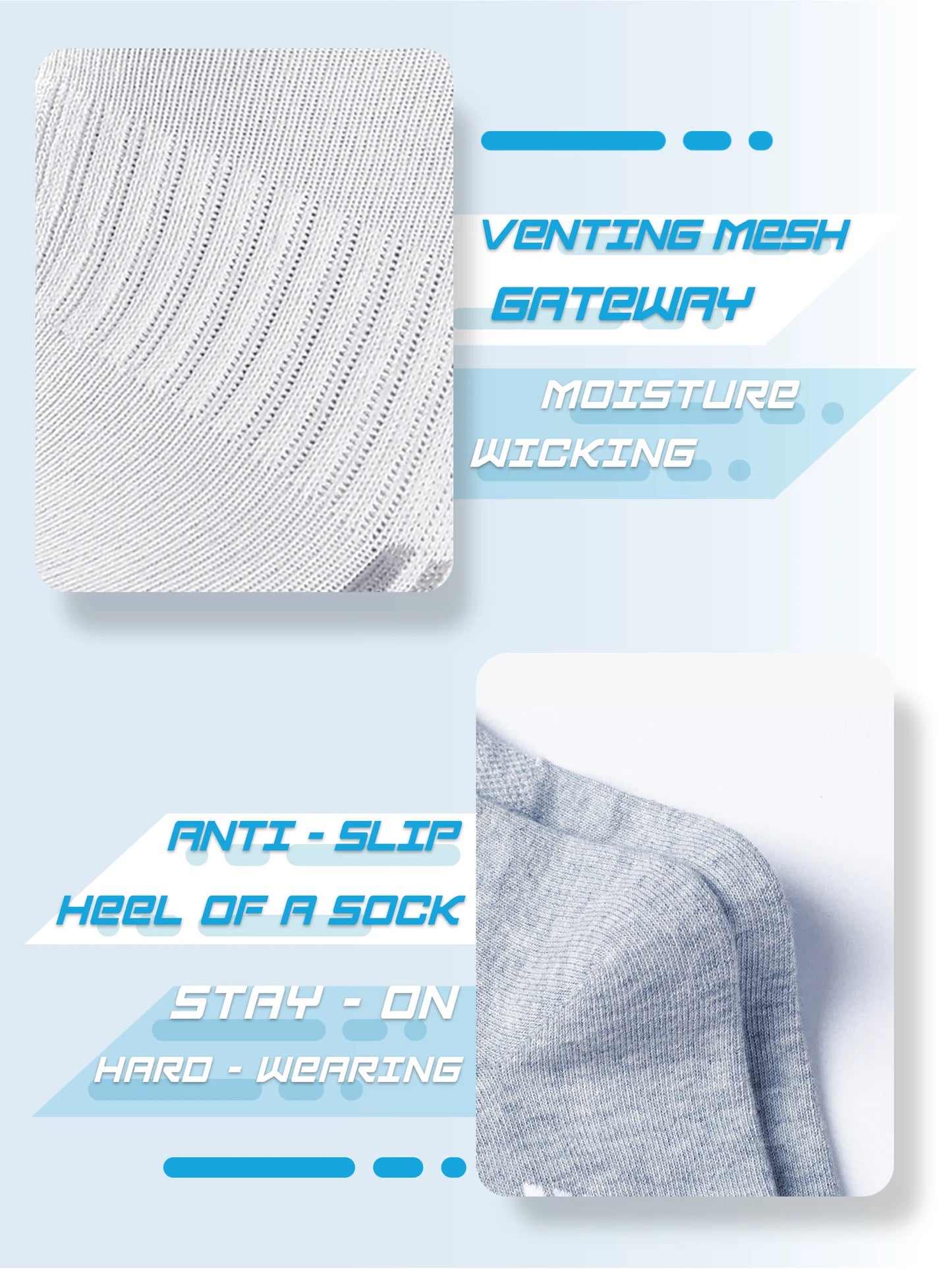 5 pairs of ankle sports socks, with functions such as odor prevention and ankle protection
