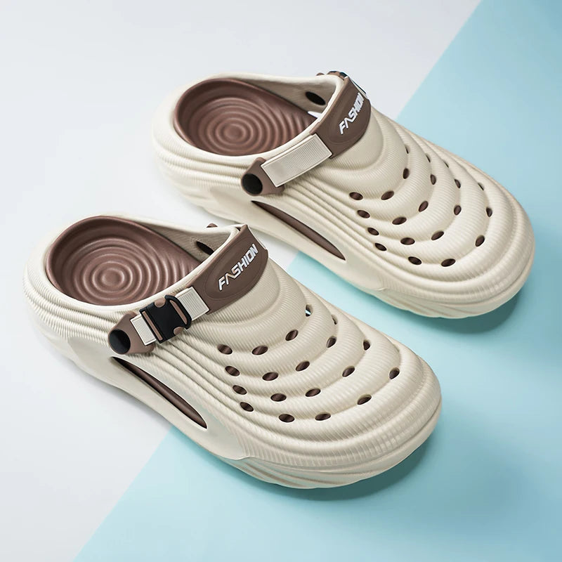 2025 Unisex Summer Slippers Men Clogs Platform Women Beach Sandals Outdoor Casual Non-slip Footwear Men Sandals