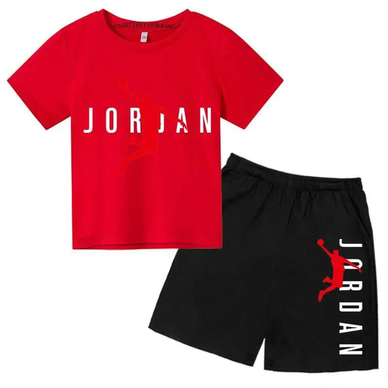 Kids Summer Leisure Letter Print 2pcs Soft T-shirts+Pants Suits 2-13 Years Boys Girls Fashion Outfits Sets Children Gift Clothes
