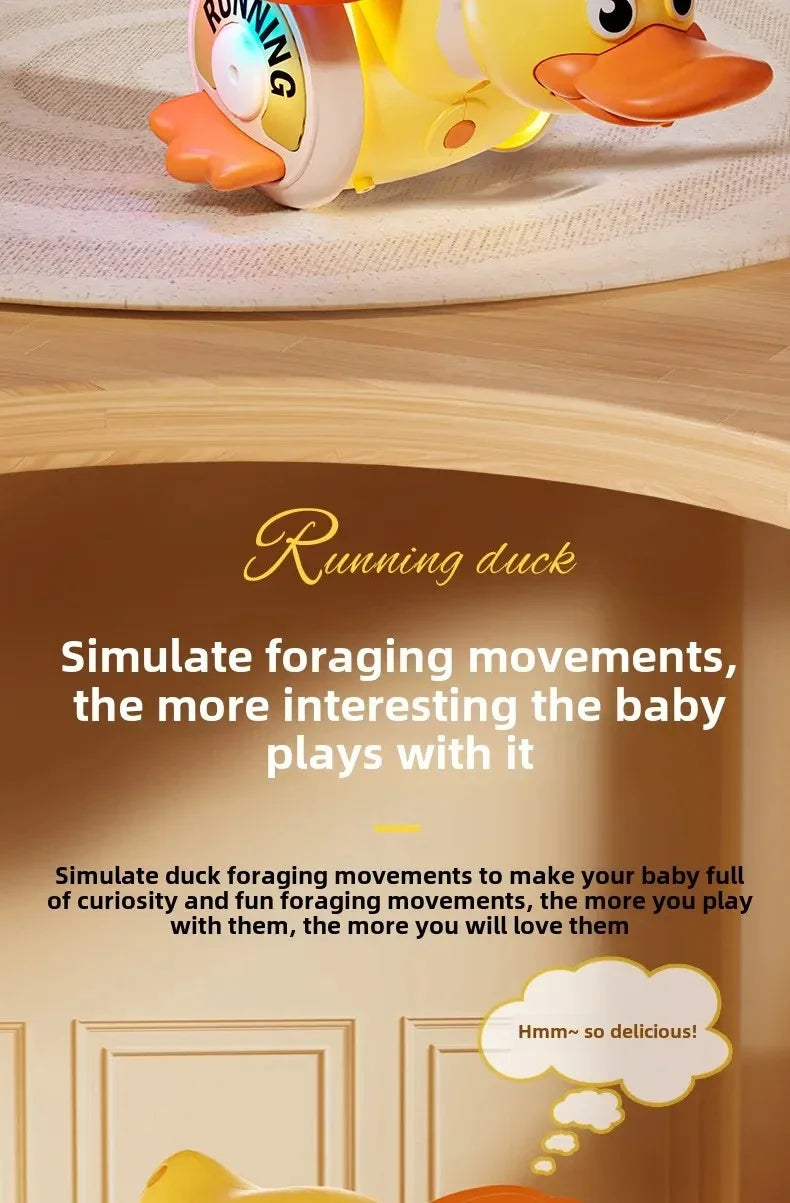 Infant Rotating Duck Baby Toy Sensory Crawling Dancing Running Tummy Time Learning Walking Gift for Boys & Girls