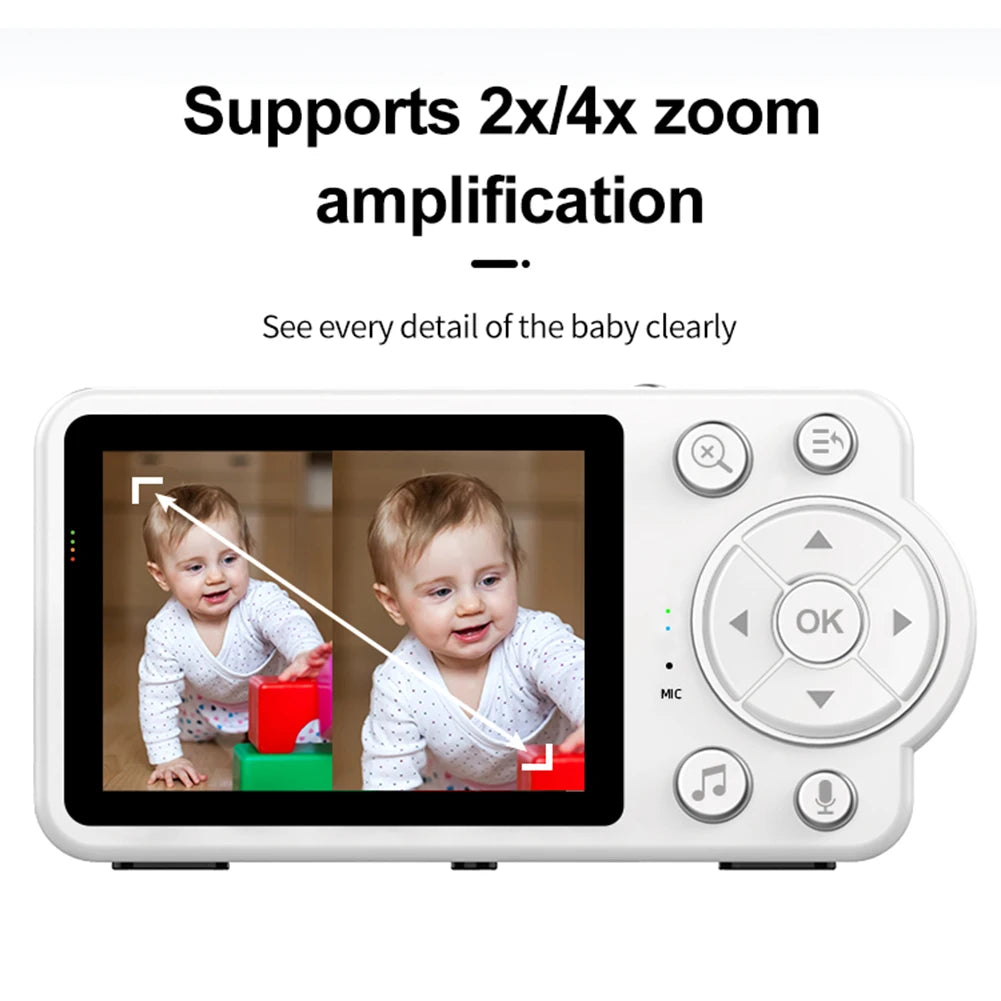 Video Baby Monitor 2.8in LCD Display Monitor Camera Video Intercom Lullabies Night Vision Temperature Monitor for Baby Pet Eldly