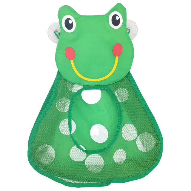 1pcs Cute Duck Tiger Frog Panda Bath Toys Mesh Net Storage Bag Strong Suction Cups Bath Game Bag Bathroom Organizer Water Toys