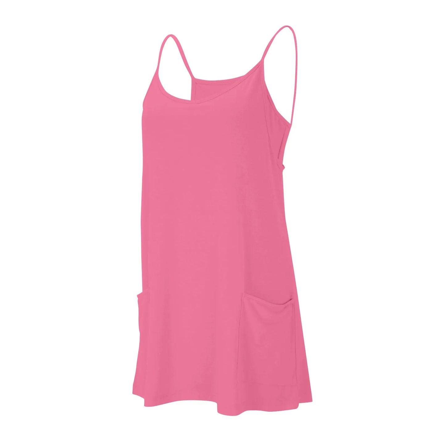 Sport Mini Dress For Women Summer Sleeveless Dress Casual Short Sundress Female Workout Tennis Athletic Onesie With Pockets