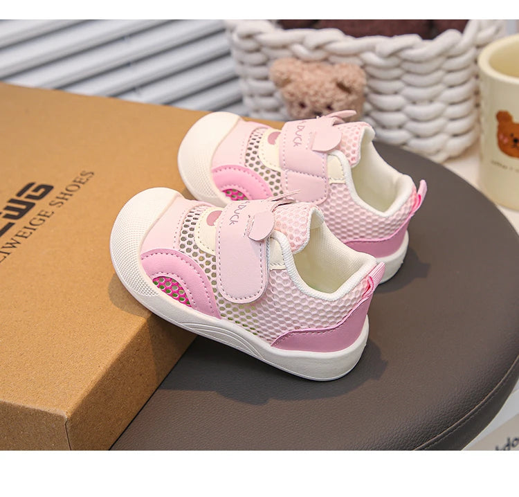 Baby Walking Shoes Cute Soft Sole Toddler Casual Shoes Toes Capped Non-slip 2025 New Fashion Boys Girls Flat Shoes Breathable