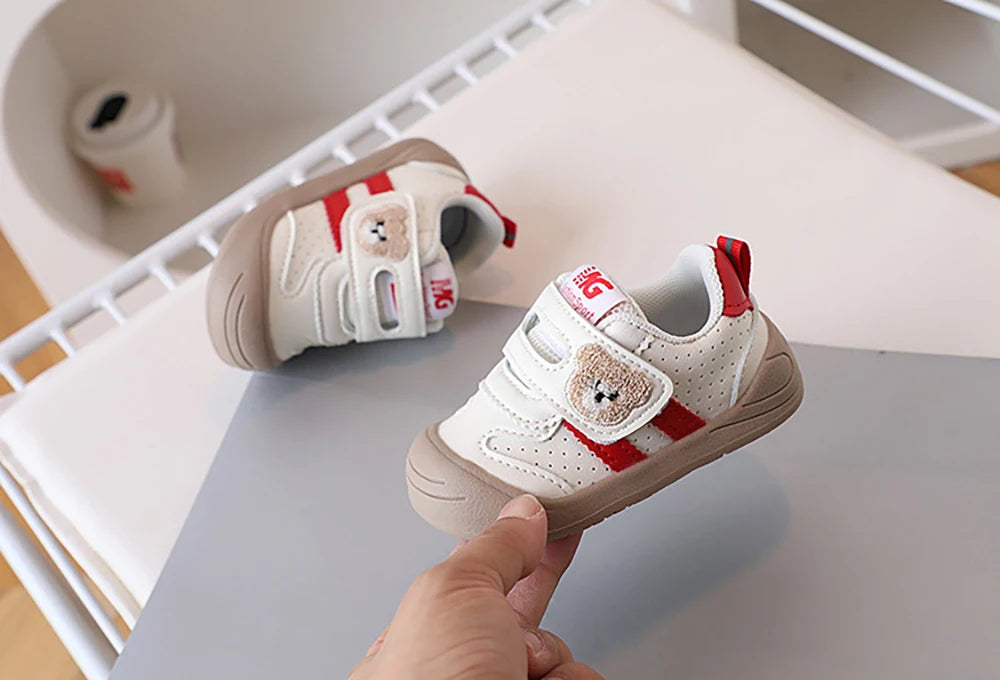 2025 Fashion Toddler Shoes For Baby PU Leather Infant Girl's Sneakers Soft-soled Ergonomics Newborn Boy's Sport Shoes First Step
