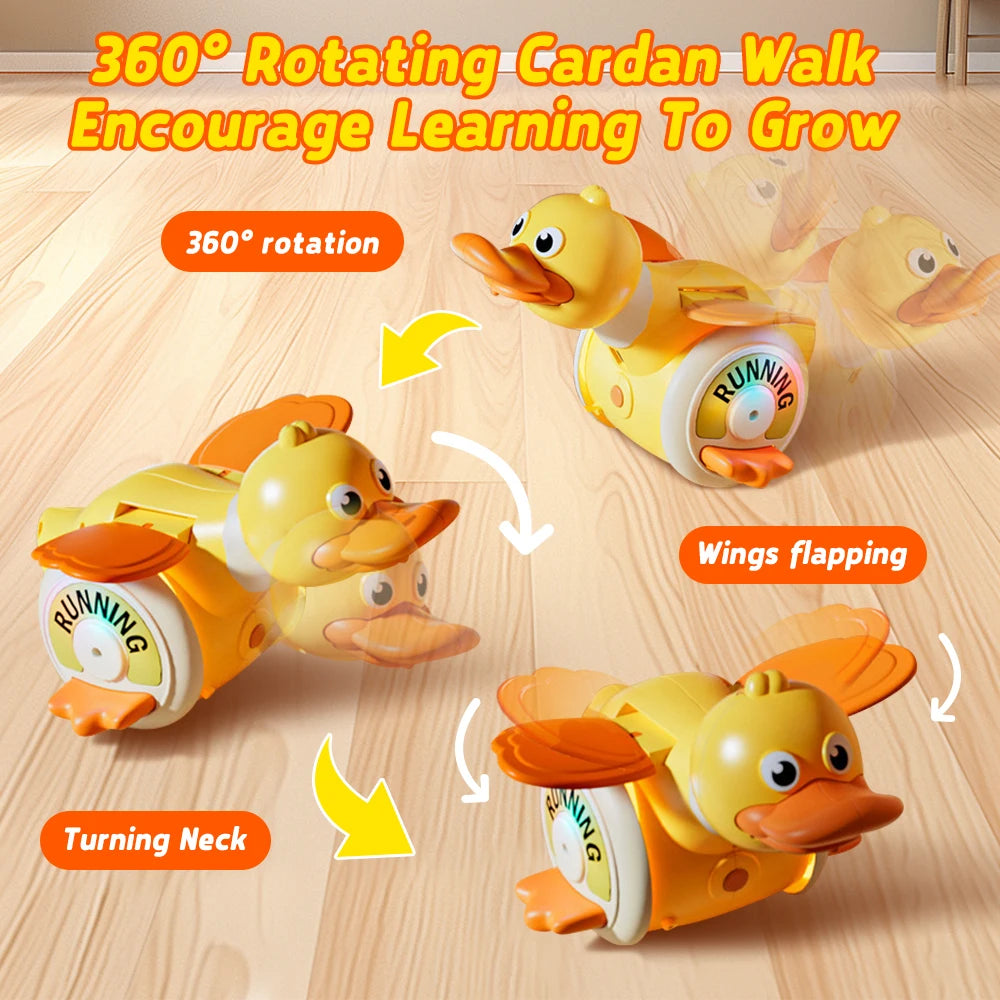 Baby Kids Toys 18 M+, Rechargeable Duck Crawling Toy With Light & Music, Increase Baby Tummy Time, Crawl Toy, Sensory Activity
