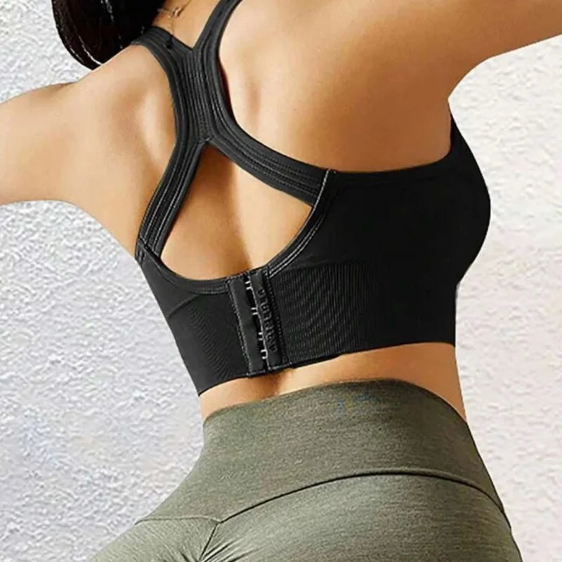 3-piece seamless sports bra with shock-absorbing and push up functions, perfect for running, yoga, and exercise, beautifying the
