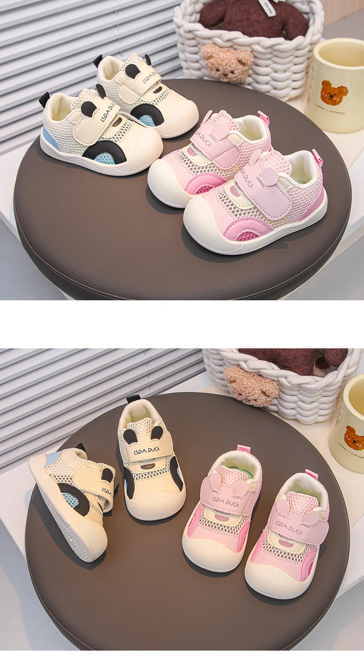 Baby Walking Shoes Cute Soft Sole Toddler Casual Shoes Toes Capped Non-slip 2025 New Fashion Boys Girls Flat Shoes Breathable