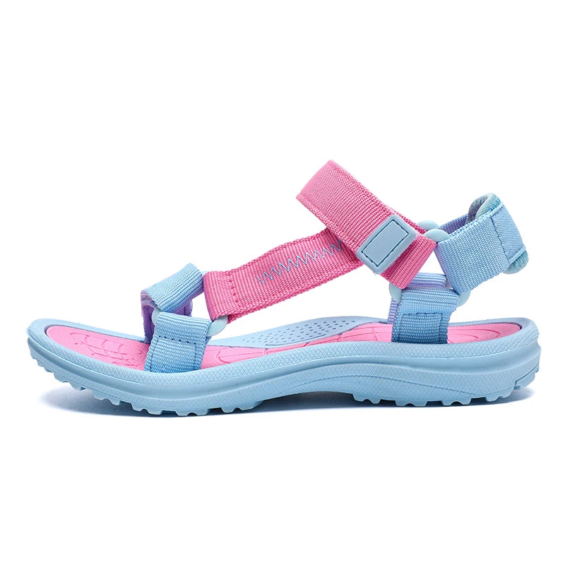 Summer Children's Sandals Girls Breathable Sport for Outdoor Beach Shoes Open-Toe Comfortable Walking Sandalies Size30-38