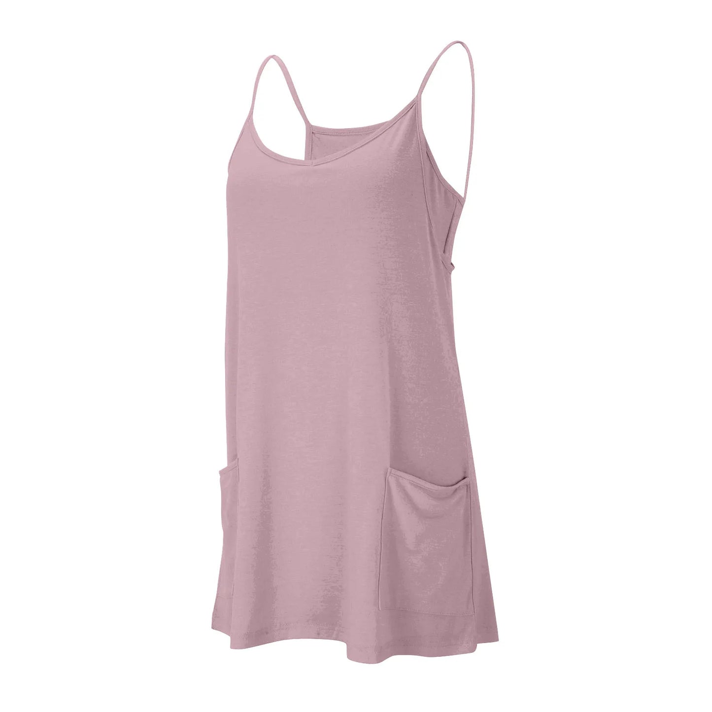 Sport Mini Dress For Women Summer Sleeveless Dress Casual Short Sundress Female Workout Tennis Athletic Onesie With Pockets