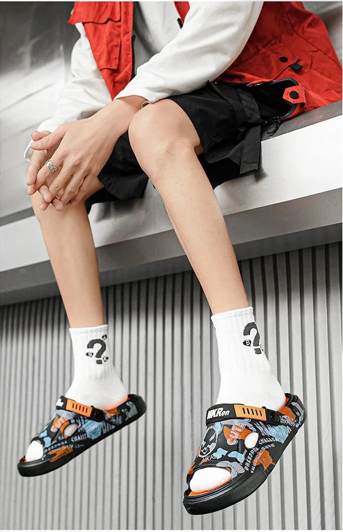 Summer Beach Sandals Man Outdoor Comfortable Rubber Slippers for Men Pvc Sale 2024 Style Eva Low Price Clappers Trend Fun Shoes