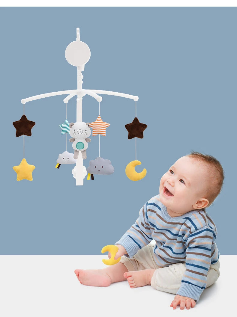 Baby Bed Bell Carousel Crib Mobiles Rattles Music Educational Toys for Cots Infant Baby Toys 0-12 Months for Newborns Gifts