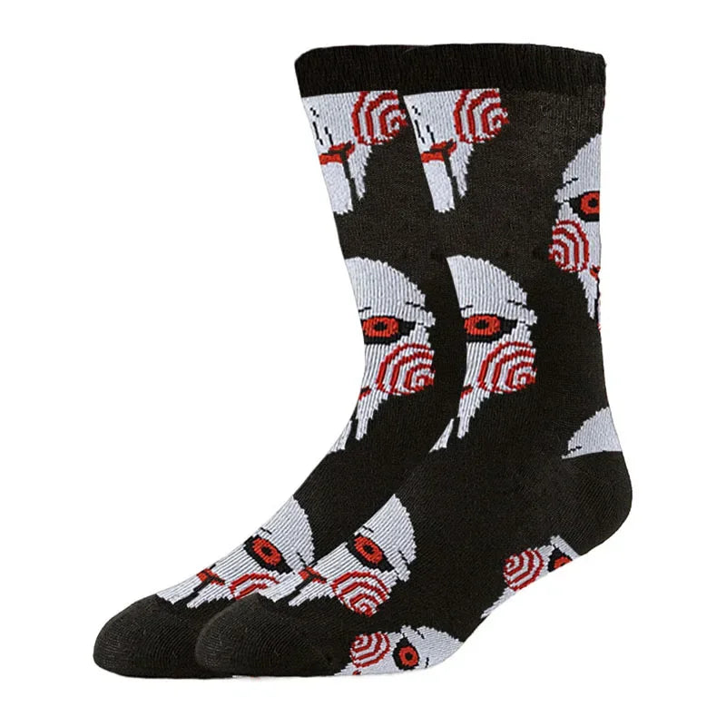 10/20Pairs random color Cartoon Anime Socks for Men Women Chucky Hip Hop Street Fashion Novelty Funny Casual Crew Socks