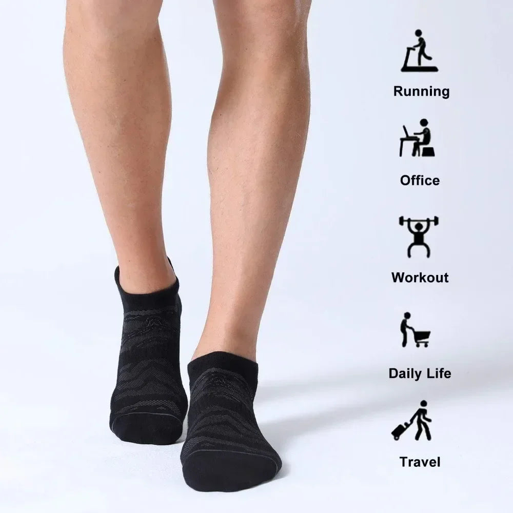 Men's 6 Pack Ankle Running Socks Low Cut Cushioned Athletic Sports Socks 7-9/9-12/12-15,Sports socks