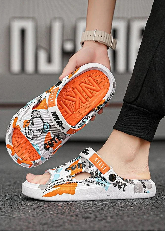 Summer Beach Sandals Man Outdoor Comfortable Rubber Slippers for Men Pvc Sale 2024 Style Eva Low Price Clappers Trend Fun Shoes