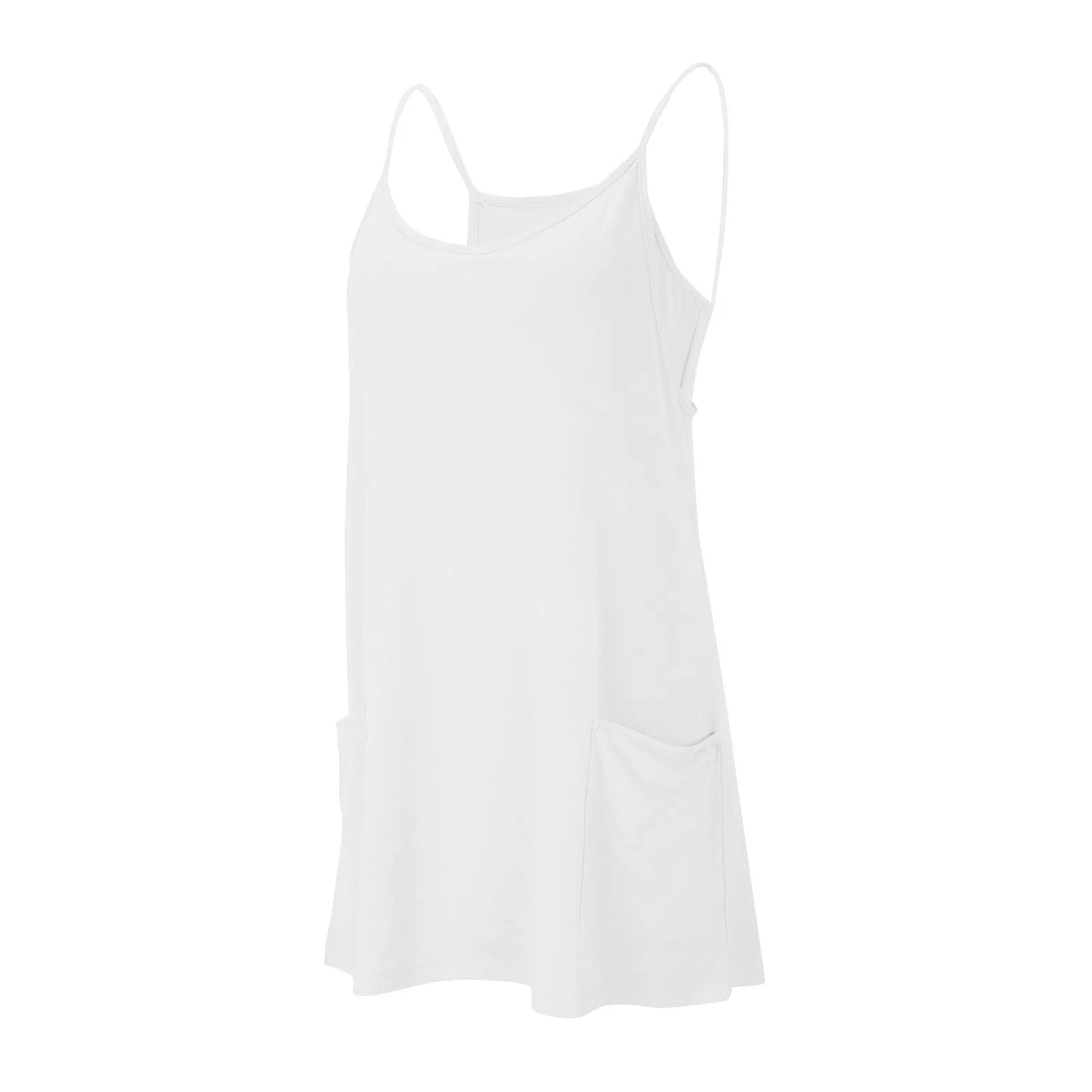 Sport Mini Dress For Women Summer Sleeveless Dress Casual Short Sundress Female Workout Tennis Athletic Onesie With Pockets
