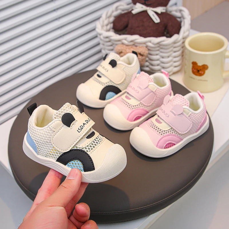 Baby Walking Shoes Cute Soft Sole Toddler Casual Shoes Toes Capped Non-slip 2025 New Fashion Boys Girls Flat Shoes Breathable