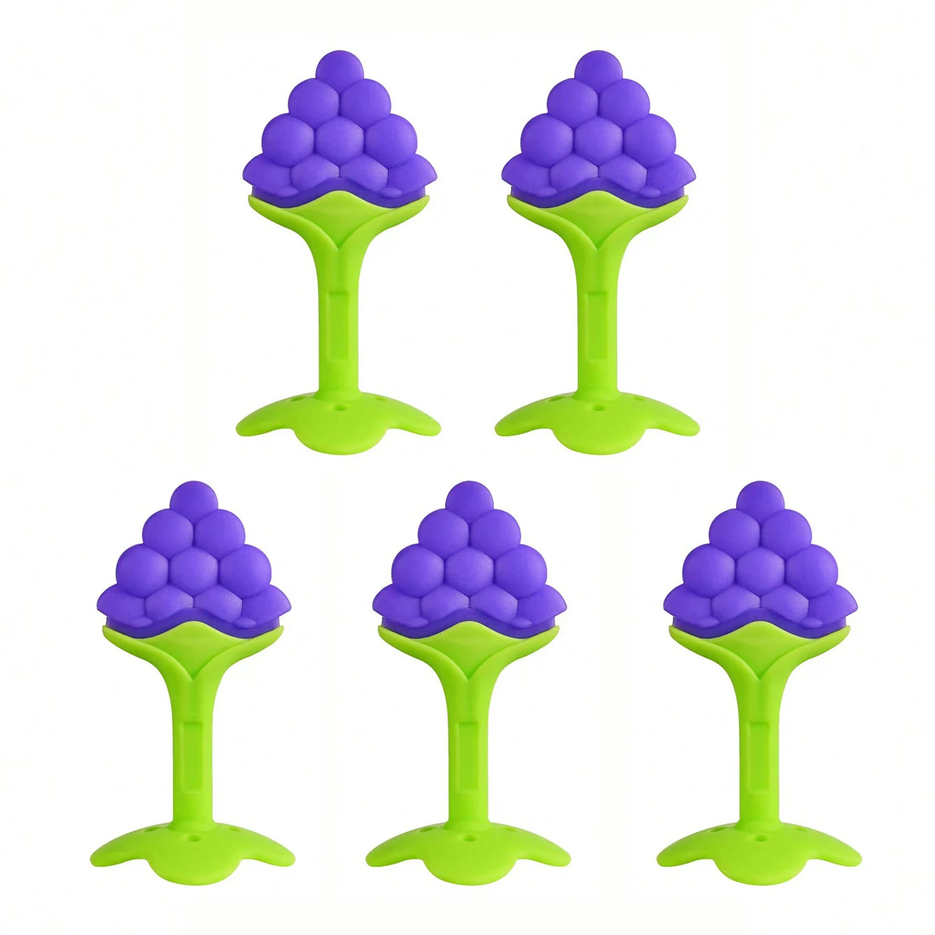 Strawberry, Grape-Shape Soft Silicone Baby Teether, Teething Ring