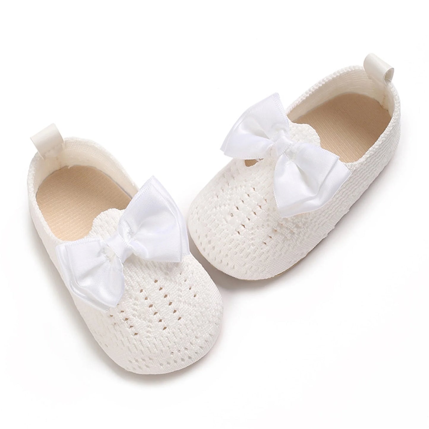 Cute Toddler Girl Knit Sandals with Bow Detail Lightweight Breathable Summer Shoes for Non-Slip Comfort
