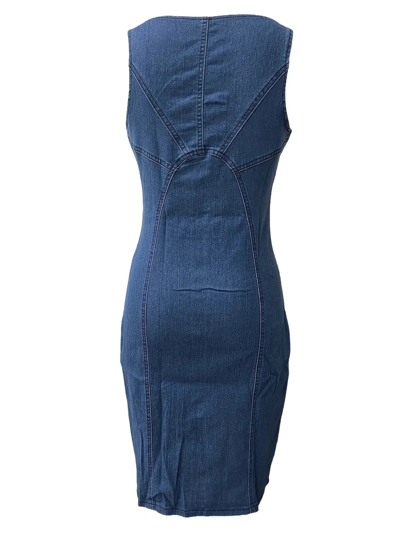 2025 New Women's Front Split Zipper Hip Hugging Denim Dress, Comfortable and Slim Fit Dress, Suitable for Summer