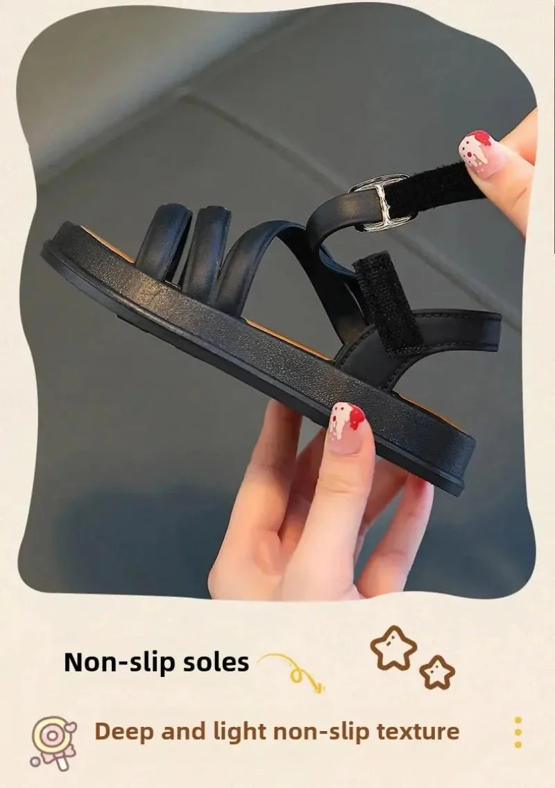 1-10Y Baby Girls Sandals Summer Children's New Cool Fashion Princess Cute Versatile Shoes for Students Flat Sandal Casual Shoe