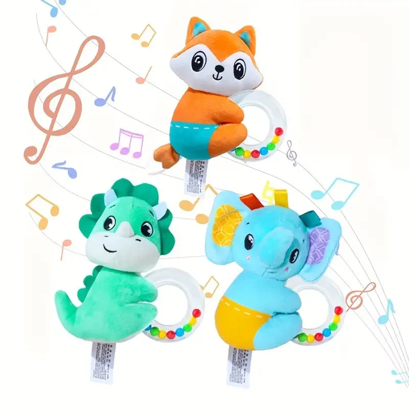 Crib Hanging Rattles Toys Baby Toys Cartoon Animal Spiral Hanging Toy with Ringing Bell Stroller Car Toys for Infant Newborn
