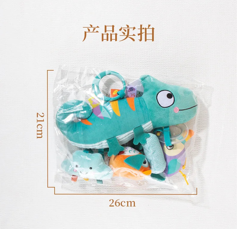 Crib Hanging Rattles Toys Baby Toys Cartoon Animal Spiral Hanging Toy with Ringing Bell Stroller Car Toys for Infant Newborn