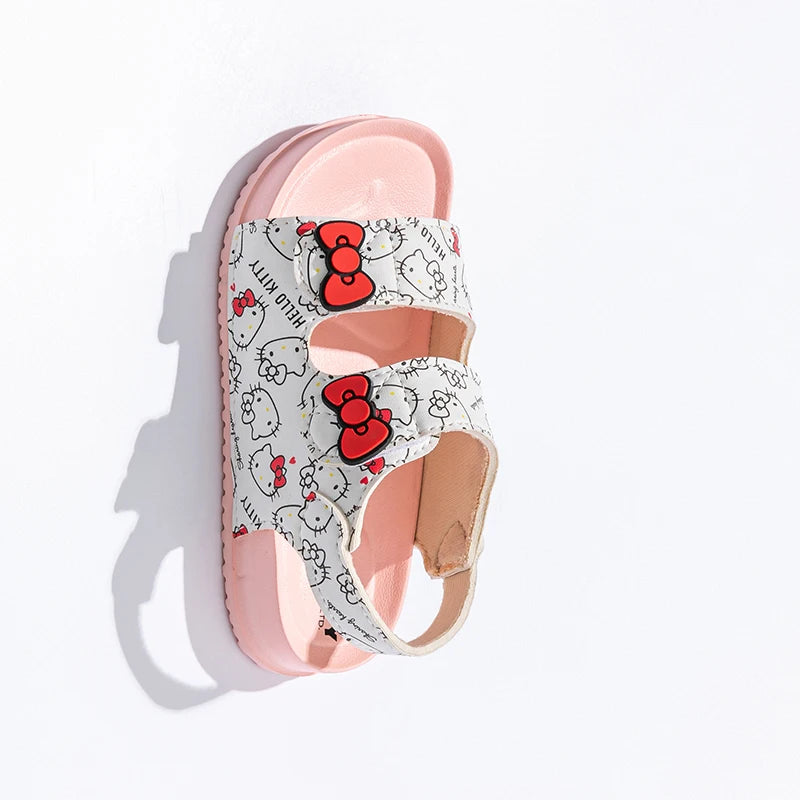 Girls Sanrio HelloKitty Sandals Kids Girls Spring Summer Little Kids Princess Bow Fashion Teenage Shoes