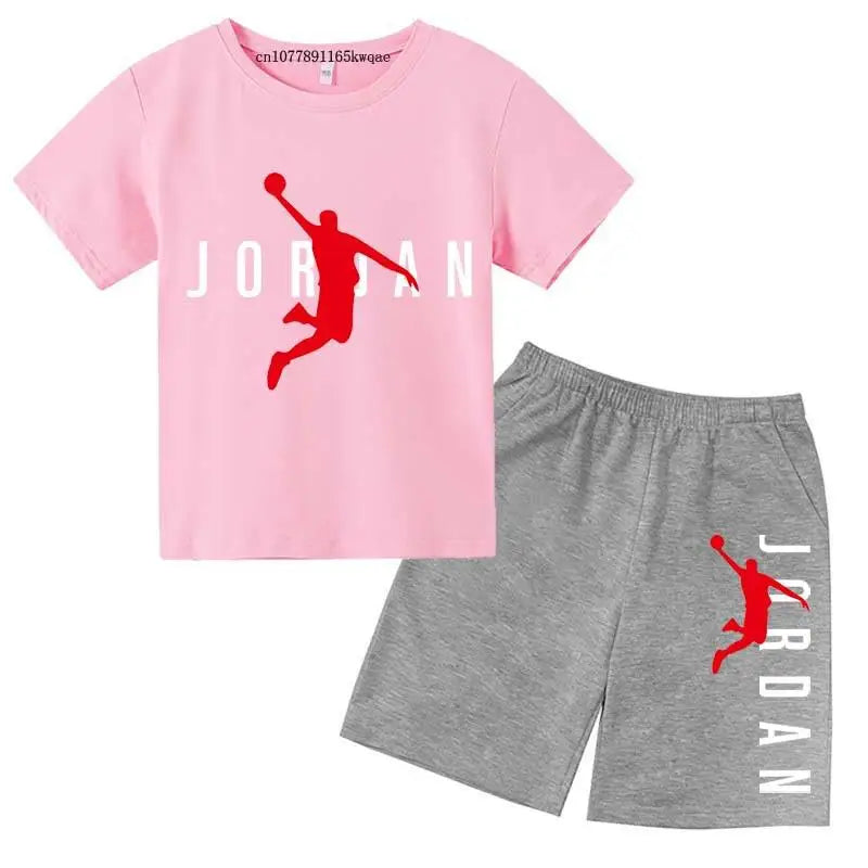 Kids Summer Leisure Letter Print 2pcs Soft T-shirts+Pants Suits 2-13 Years Boys Girls Fashion Outfits Sets Children Gift Clothes