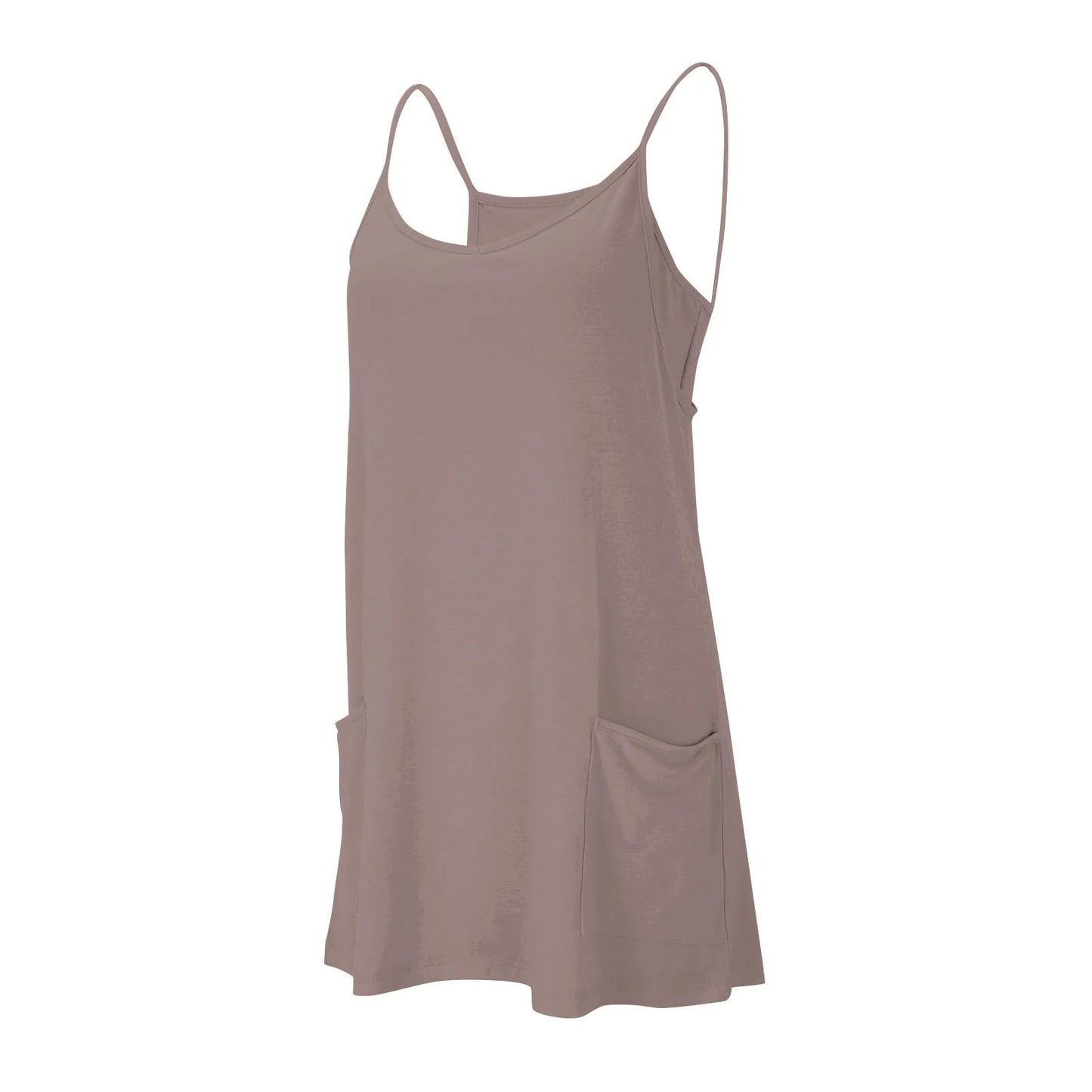 Sport Mini Dress For Women Summer Sleeveless Dress Casual Short Sundress Female Workout Tennis Athletic Onesie With Pockets