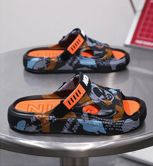 Summer Beach Sandals Man Outdoor Comfortable Rubber Slippers for Men Pvc Sale 2024 Style Eva Low Price Clappers Trend Fun Shoes
