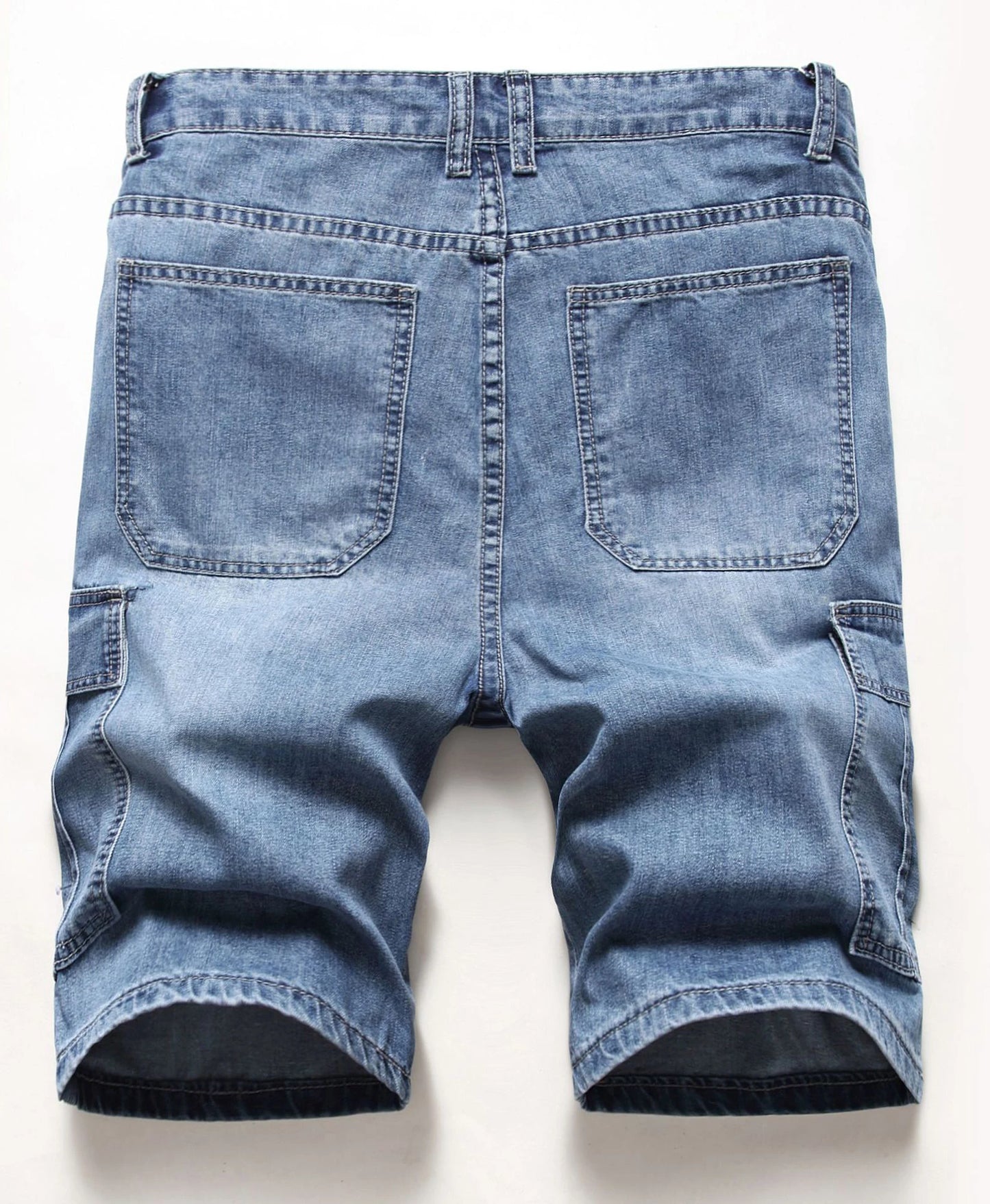 Men`s Street vacation shopping Hip Hop Dating Denim School Cargo Shorts Jeans with Multi Pockets