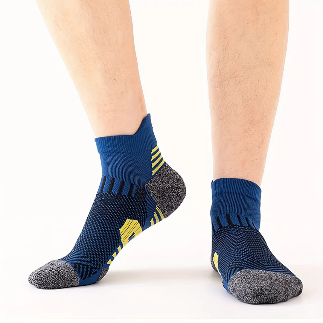 5 pairs of men's comfortable ankle socks, sports sweat absorbing and odor proof socks, suitable for outdoor running socks