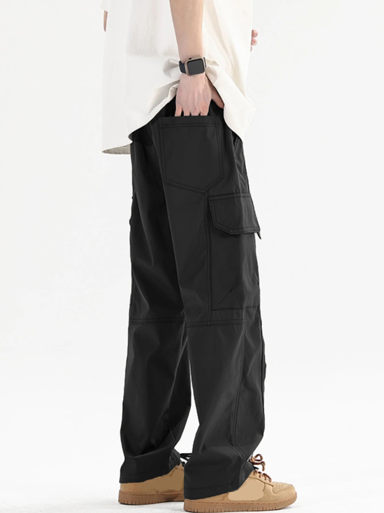 Male Vintage Cargo Pants Streetwear Wide Leg Pants Men Fashion Men Trousers Loose Casual Baggy Jogging Sweatpants Joggers Men
