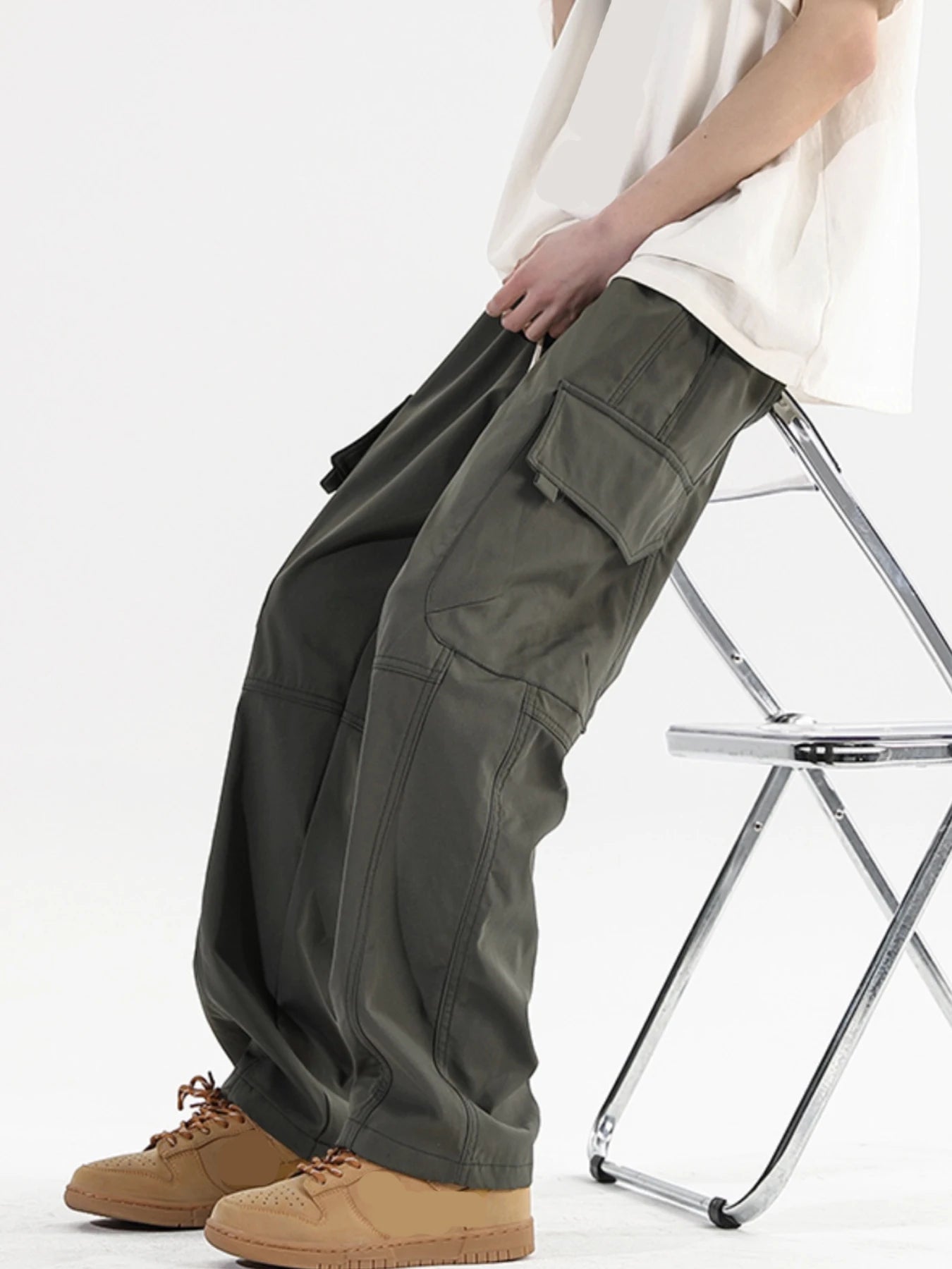 Male Vintage Cargo Pants Streetwear Wide Leg Pants Men Fashion Men Trousers Loose Casual Baggy Jogging Sweatpants Joggers Men