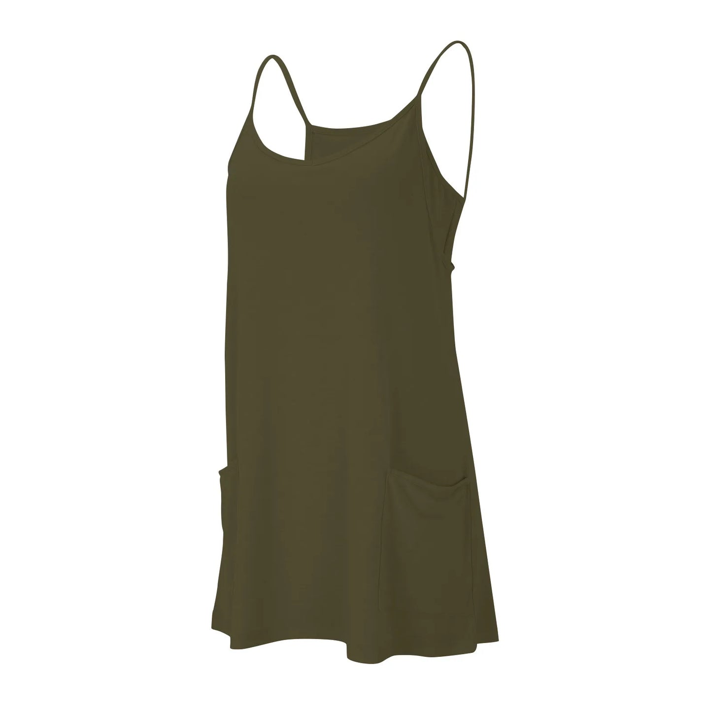 Sport Mini Dress For Women Summer Sleeveless Dress Casual Short Sundress Female Workout Tennis Athletic Onesie With Pockets