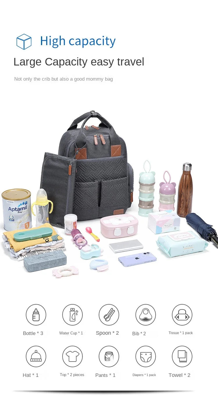Mommy Diaper Bags Backpack Mummy Large Capacity Travel Nappy Bags Multi-function Maternity Bags with Changing Mat