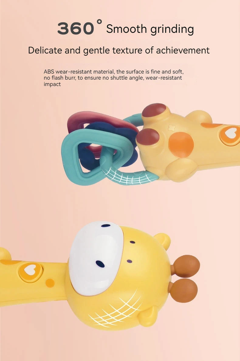 Baby Musical Rattle Toy-Light-Up Teether & Sensory Chew, BPA-Free Soft Rubber, Baby Shower & 1st Birthday Gift for 6-18 Months