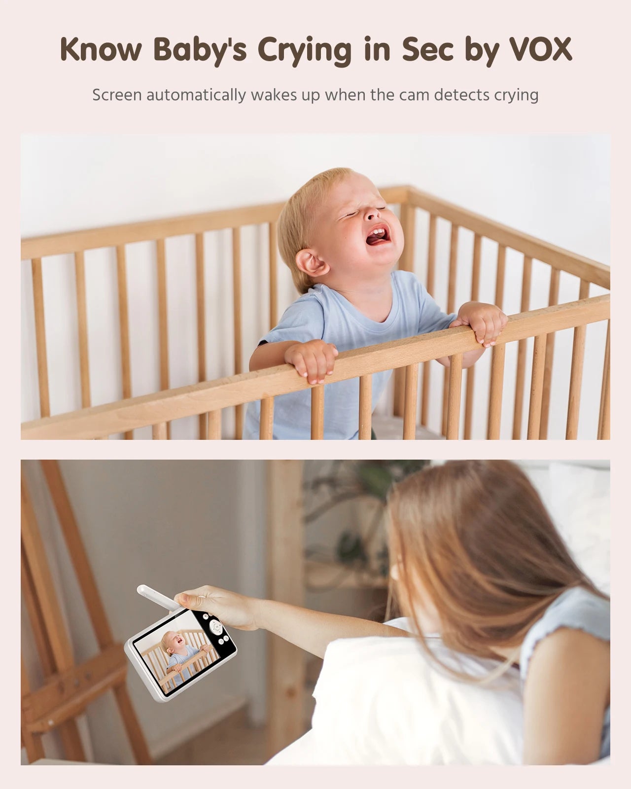 ANNKE 1080p 5 Inch HD Video Baby Monitor with Camera 2.4G Wireless 2X Zoom Night Vision Surveillance Security Camera Babysitter