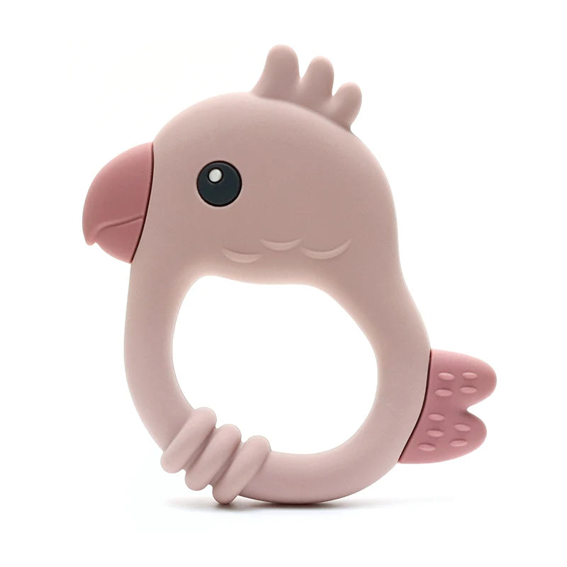 2015 New Design Colorful Parrot Teether - Food-Grade Silicone Baby Teething Toy (BPA-Free) baby teether
