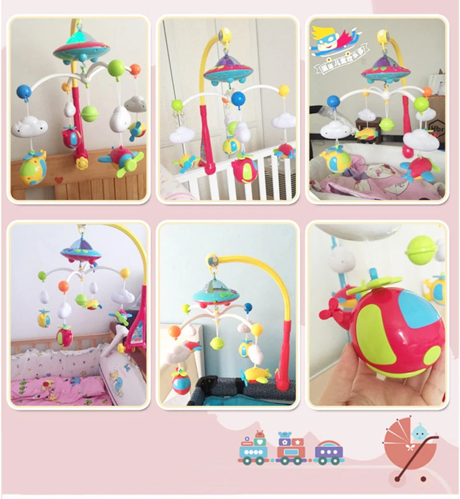 Musical Baby Crib Mobile with 108 Melody Lights Projection for Infants Remote Control Crib Toys for Newborn Mobile for Crib Toys