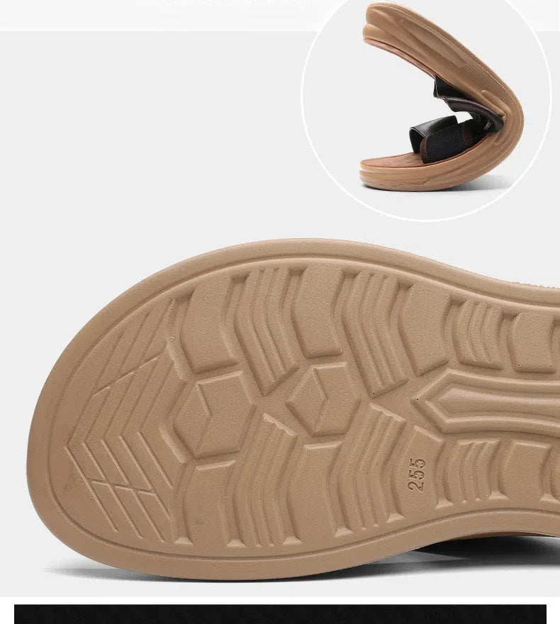 Summer New Designer Slippers for Men Solid Color Fashion Casual Anti-slip Wear-resistant Beach Shoes Male Outwear Flip Flop Man