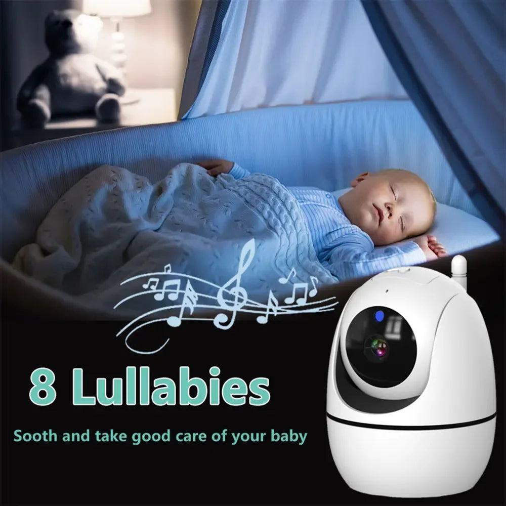 5Inch Video Baby Monitor With Pan Tilt Surveillance Camera Two Way Audio Night Vision Intercom Auto IPS Screen Nanny with Stand