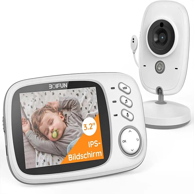 Boifun 3.2 Inch Digital LCD Screen Wireless Baby Monitor with Camera, Surveillance with VOX, Night Vision,Temperature Monitor