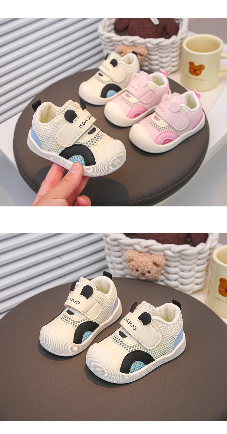 Baby Walking Shoes Cute Soft Sole Toddler Casual Shoes Toes Capped Non-slip 2025 New Fashion Boys Girls Flat Shoes Breathable