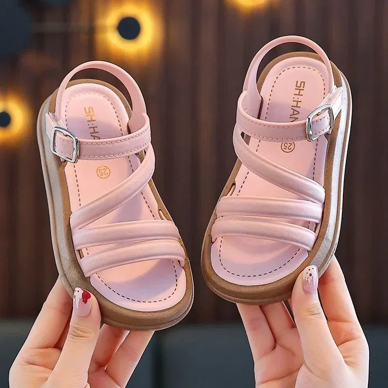 1-10Y Baby Girls Sandals Summer Children's New Cool Fashion Princess Cute Versatile Shoes for Students Flat Sandal Casual Shoe
